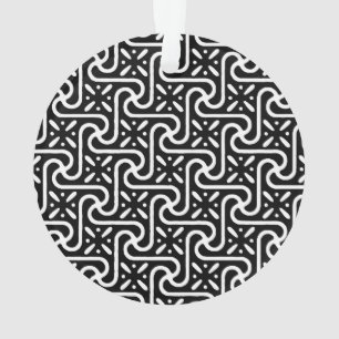Egyptian tile pattern, black and white ornament