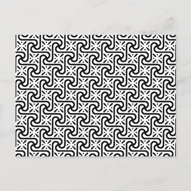 Egyptian tile pattern, black and white postcard (Front)