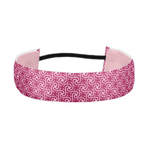 Egyptian tile pattern, burgundy and pink athletic headband