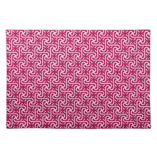 Egyptian tile pattern, burgundy and pink cloth placemat