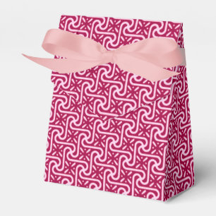 Egyptian tile pattern, burgundy and pink favor boxes