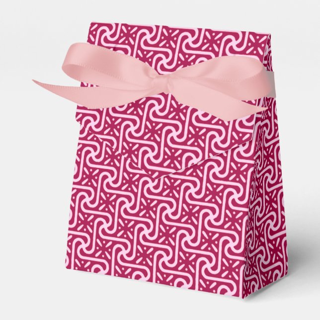Egyptian tile pattern, burgundy and pink favor boxes (Front Side)