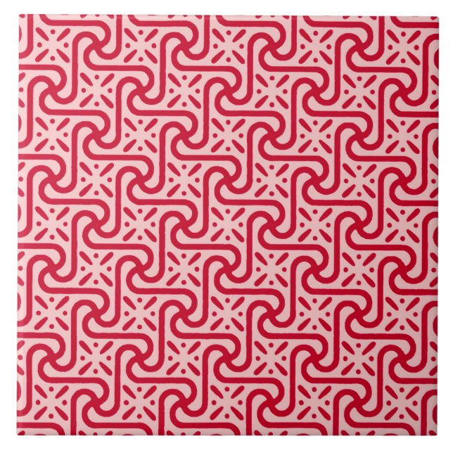 Egyptian tile pattern, deep and light pink (Front)