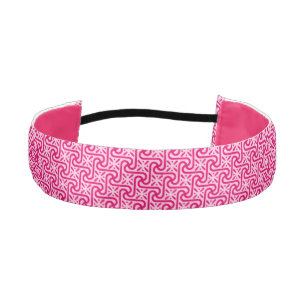 Egyptian tile pattern, deep and light pink athletic headband