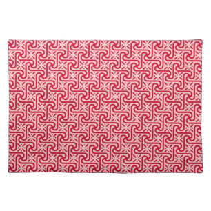 Egyptian tile pattern, deep and light pink cloth placemat