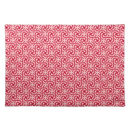 Egyptian tile pattern deep and light pink cloth placemat