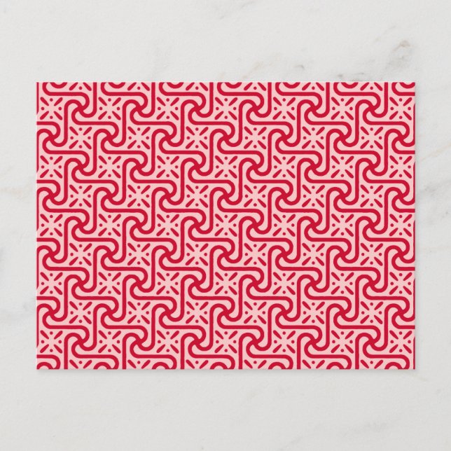 Egyptian tile pattern, deep and light pink postcard (Front)