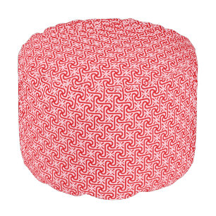 Egyptian tile pattern, deep and light pink pouf