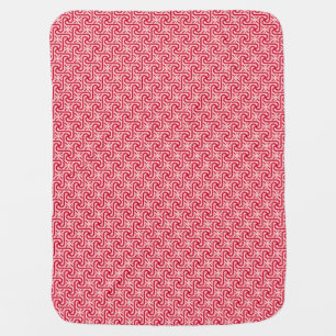 Egyptian tile pattern, deep and light pink receiving blanket
