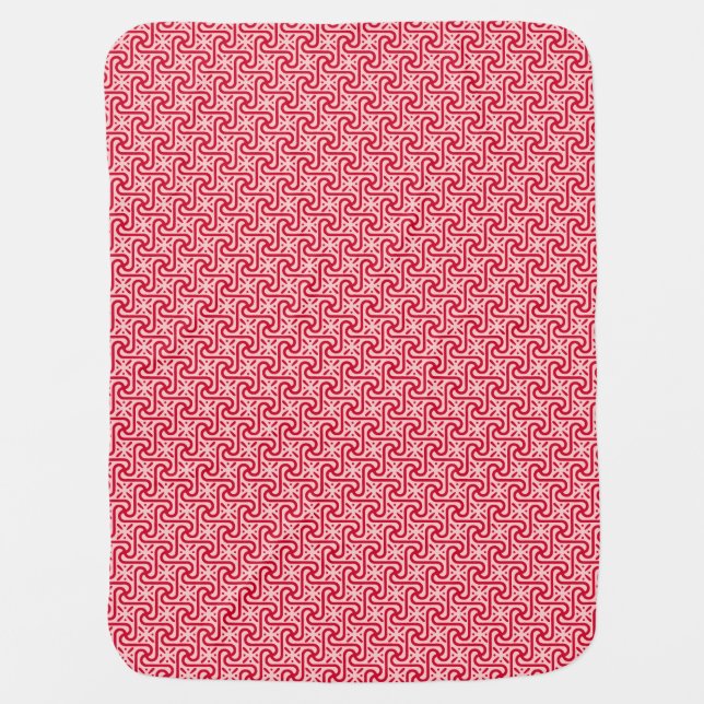 Egyptian tile pattern, deep and light pink receiving blanket (Front)