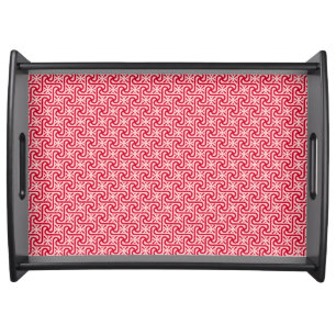 Egyptian tile pattern, deep and light pink serving tray