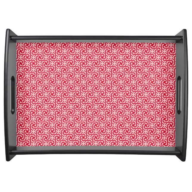 Egyptian tile pattern, deep and light pink serving tray (Front)