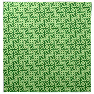Egyptian tile pattern, emerald and lime green cloth napkin