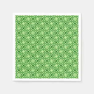 Egyptian tile pattern, emerald and lime green paper napkins