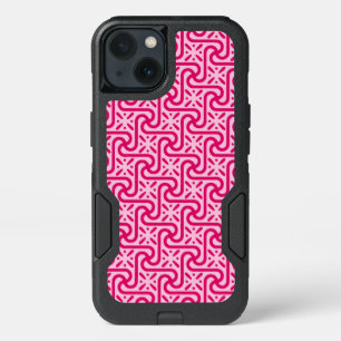 Egyptian tile pattern, fuchsia pink iPhone 13 case