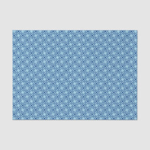 Egyptian Tile Pattern, Indigo and Light Sky Blue Tissue Paper