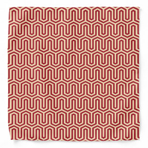 Egyptian tile pattern, maroon and peach bandana