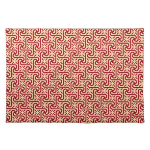 Egyptian tile pattern, maroon and peach placemat