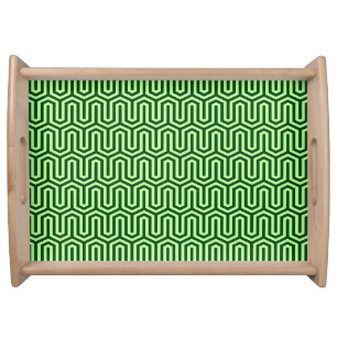 Egyptian tile pattern, pine green serving tray