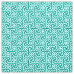 Egyptian tile pattern, turquoise and aqua fabric