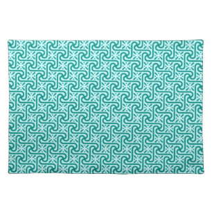 Egyptian tile pattern, turquoise and aqua placemat
