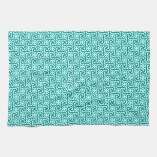 Egyptian tile pattern, turquoise and aqua towel