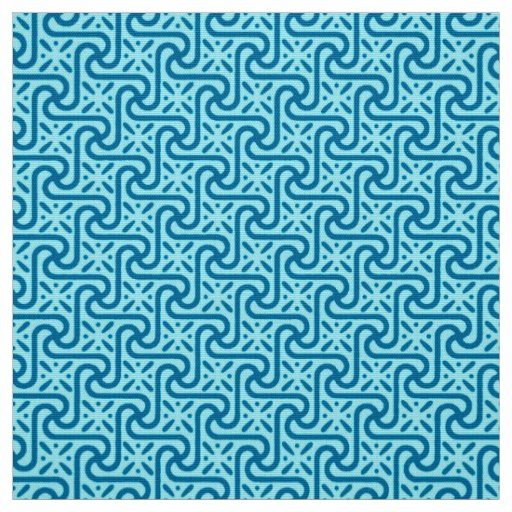 Egyptian tile pattern, turquoise and cobalt blue fabric