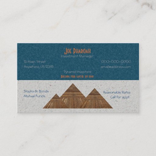 Customizable Egyptian Topaz Golden Pyramid Abstract Art Business Card Templates
