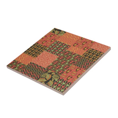 Egyptian Tribal Faux Patchwork Ceramic Tile