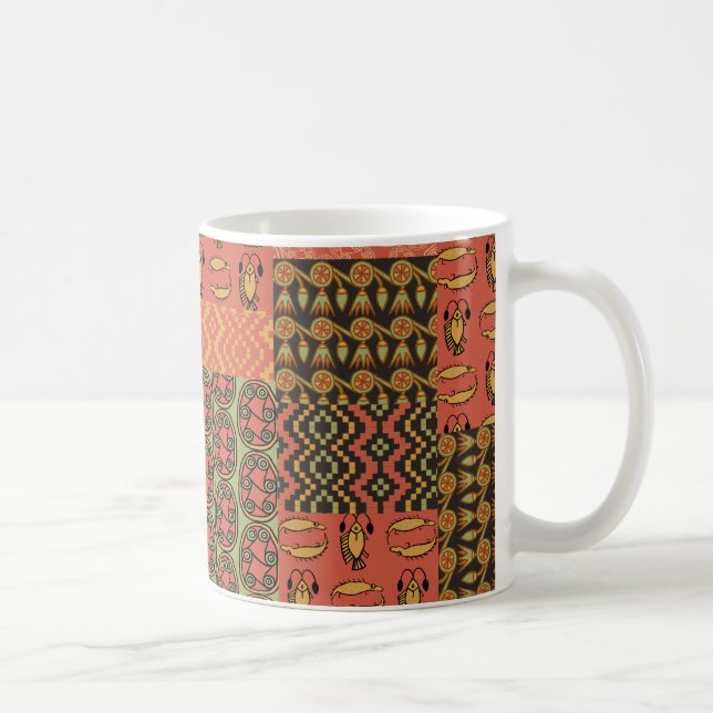 Egyptian Tribal Faux Patchwork Coffee Mug (Right)