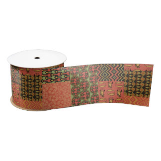 Egyptian Tribal Faux Patchwork Grosgrain Ribbon