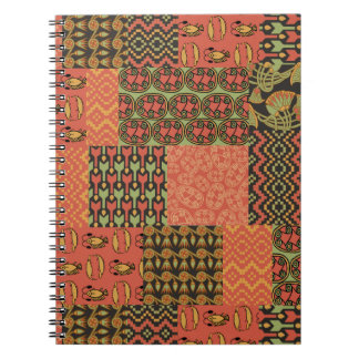 Egyptian Tribal Faux Patchwork Spiral Notebook