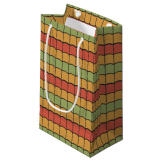 Egyptian Tribal Feathers Red Yellow Small Gift Bag
