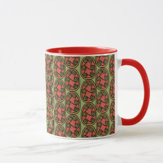 Egyptian Tribal Shield on Green Coffee Mug