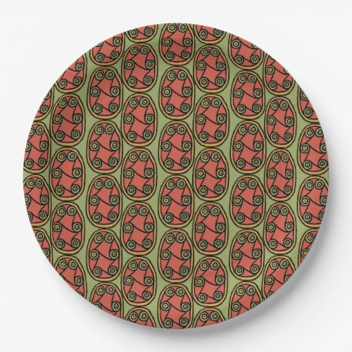 Egyptian Tribal Shield on Green Paper Plate