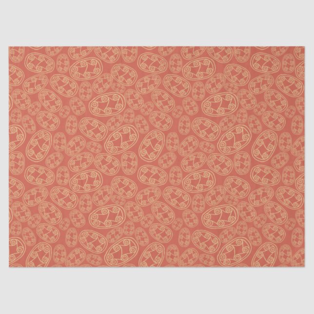 Egyptian Tribal Shields Cream Rusty Red Ethnic Tissue Paper (Front)