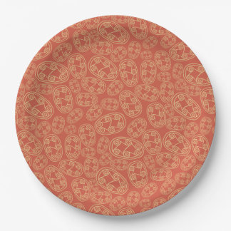 Egyptian Tribal Shields on Red Paper Plate