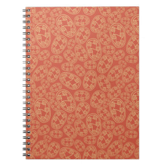 Egyptian Tribal Shields on Red Spiral Notebook