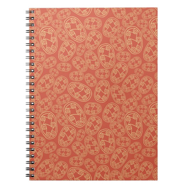 Egyptian Tribal Shields on Red Spiral Notebook (Front)