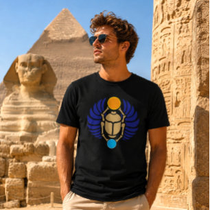 Egyptian Winged Scarab Beetle Customizable Colors T-Shirt