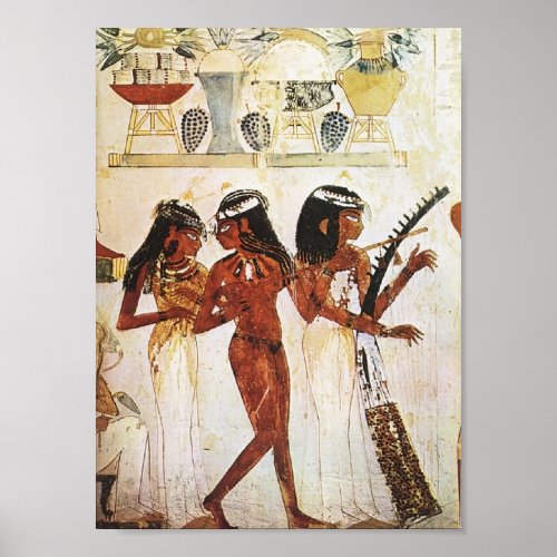 Egyptian Women Musicians Postcard Poster