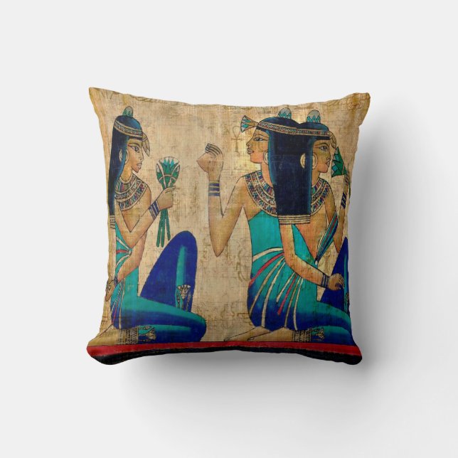 Egyptian Women Throw Pillow (Front)