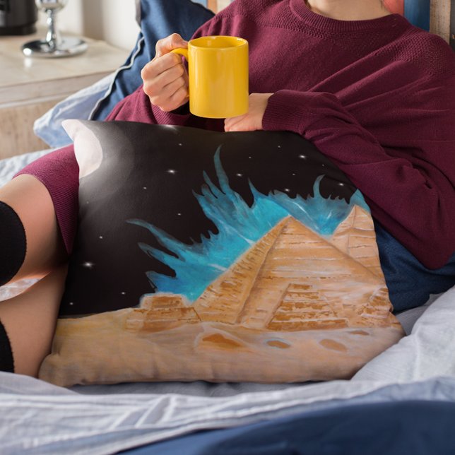 Egypt's Beautiful Pyramids Under The Stars Throw Pillow (Creator Uploaded)