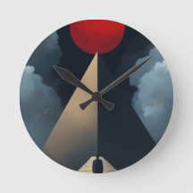 Egypt's Great Pyramids and Red Moon