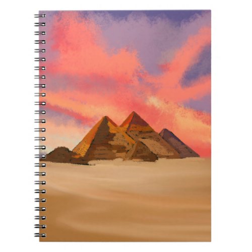 Egypts Pyramid Landscape Spiral Free Notebook