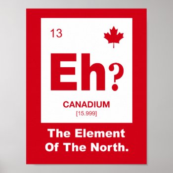 Eh? Canadian Element Of Canada Poster by spacecloud9 at Zazzle