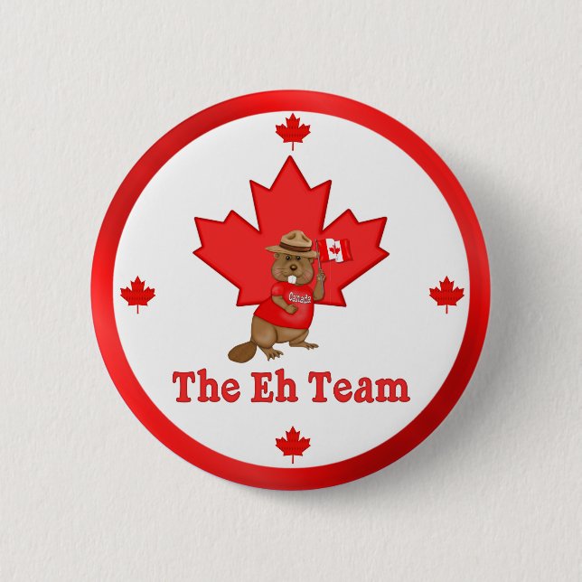 Eh Team Beaver Pinback Button (Front)