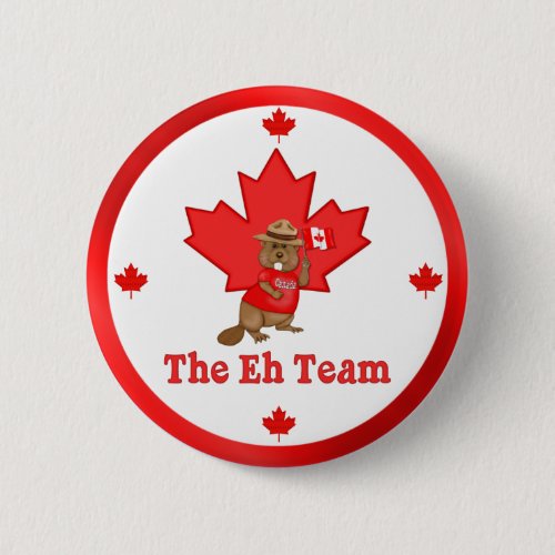 Eh Team Beaver Pinback Button