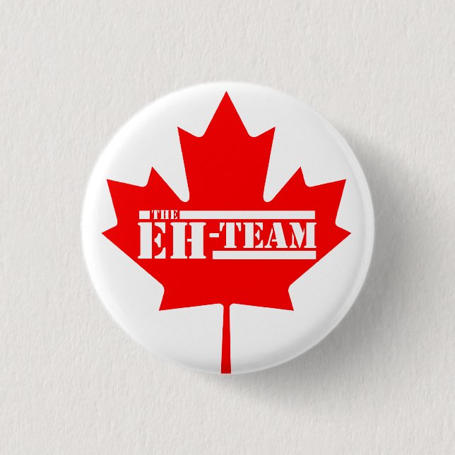 Eh Team Canada Maple Leaf Pinback Button (Front)