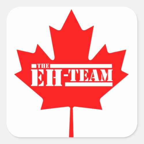 Eh Team Canada Maple Leaf Square Sticker